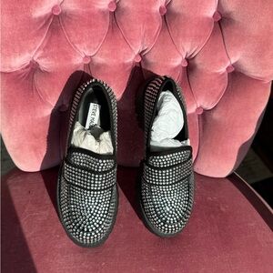 Steve Madden Kids Black Rhinestone Dress Shoes